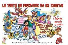 Postal de la campaña "La trata no es cuento: disfruta, aprende y actúa: cómics ante la trata.